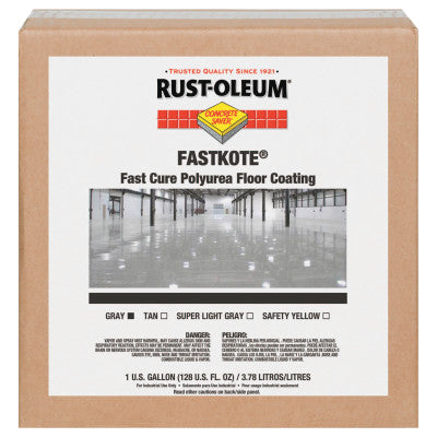 FastKote Polyurea Floor Coatings, Gray, 1 gal, Solvent