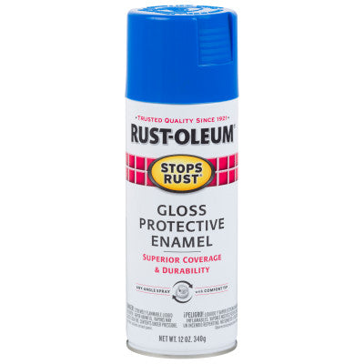 Stops Rust Protective Enamel Spray Paints, 12 oz Aerosol, Blue