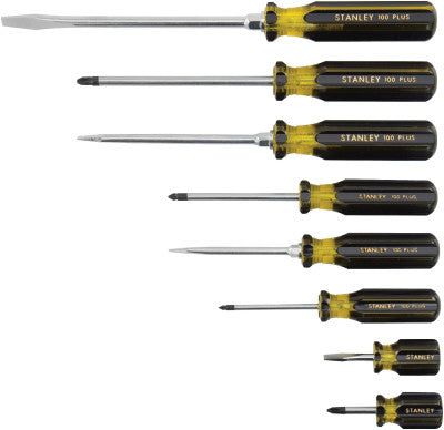 100 Plus 8 Pc Combination Screwdriver Sets, Phillips; Slotted