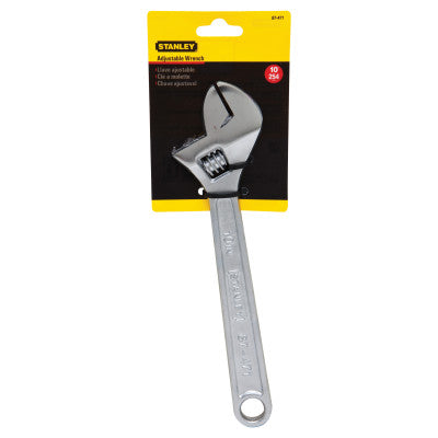 Adjustable Wrenches, 10 in Long, 1 1/4 in Opening, Chrome