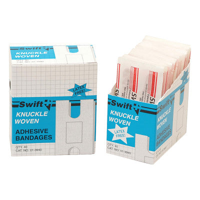 Adhesive Bandages, Knuckle, 3 1/4 in x 3 15/16 in, Fabric