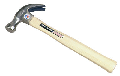 Octagon Nail Hammer, Forged Steel Head, Straight Hickory Handle, 13 in, 1 1/2 lb