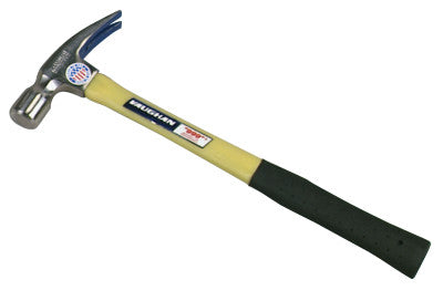Fiberglass Hammer, Smooth Face, Forged Steel, Straight Handle, 16 in, 2.19 lb