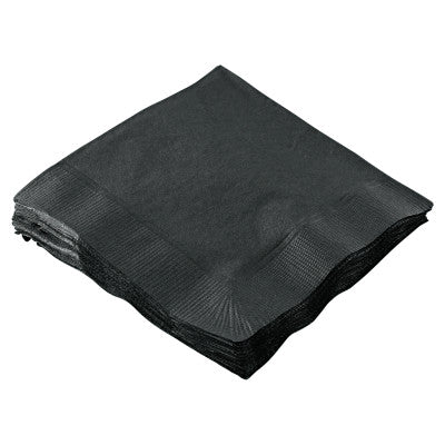 Beverage Napkins, 2-Ply, 9 1/2 x 9 1/2, Black