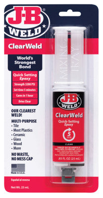 Cold Weld Compounds, 25 mL ClearWeld Syringe Skin Packed, Clear