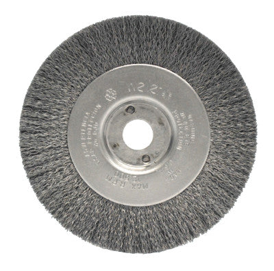 Narrow Face Crimped Wire Wheel, 4 in D x 1/2 W, .0118 Stainless Steel, 6,000 rpm