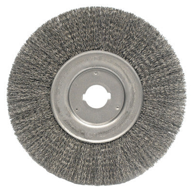 Narrow Face Crimped Wire Wheel, 10 in D, .014 Steel Wire