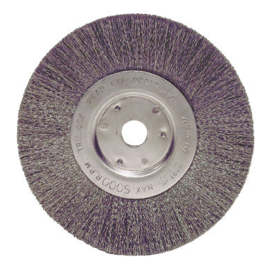 Narrow Face Crimped Wire Wheel, 6 in D x 3/4 W, .0118 Stainless Steel, 6,000 rpm