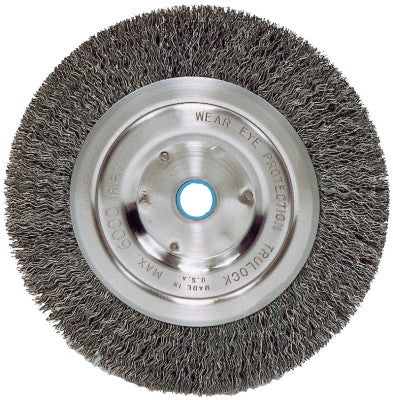 Medium-Face Crimped Wire Wheel, 6 in D x 5/8 in W, .014 in Steel Wire, 6,000 rpm