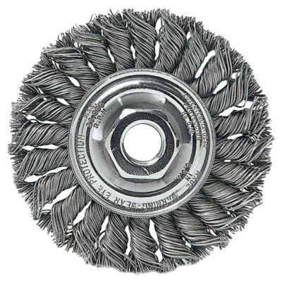 Standard Twist Knot Wire Wheel, 8 in D x 5/8 in W, .023 in Steel Wire, 6,000 rpm