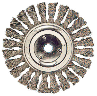Cable Twist Knot Wire Wheel, 6 in D x 3/8 in W, .023 in Steel Wire, 9,000 rpm