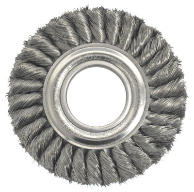 Wide Face Standard Twist Knot Wire Wheel, 6"Dia. x 1 3/8"W, 0.0118, 8,000rpm