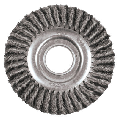 Wide Face Standard Twist Knot Wire Wheel, 8 in Dia. x 1 in, 0.016 in, 6,000 rpm