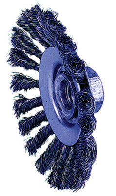 Knot Wire Bevel Wheel, 4 1/2 in D x 3/8 in W, .02 in Steel Wire, 12,500 rpm