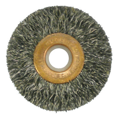 Copper Center Wire Wheel, 2 in D x 3/8 in W, .014 in Steel Wire, 20,000 rpm
