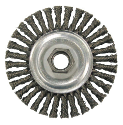 Vortec Pro Knot Wire Wheel, 4 in Dia, .02 in Carbon Steel Wire, M10 x 1.25 Nut