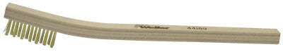 Small Hand Scratch Brushes, 7 1/2 in, 3 X 7 Rows, Brass Wire, Curved Wood Handle