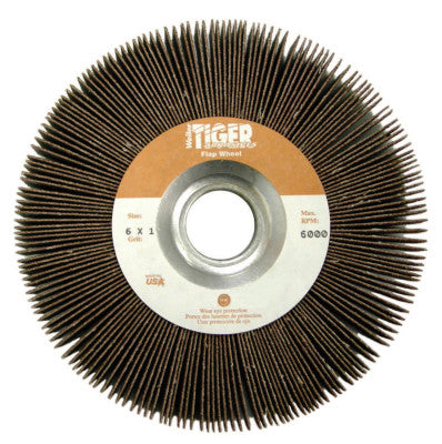 Tiger Unmounted Flap Wheels, 6 in, 80 Grit, 6,000 rpm