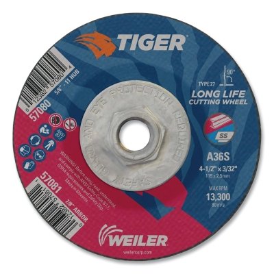 4-1/2 X 3/32 TIGER TY27C-O WHL A60T 5/8-11 A