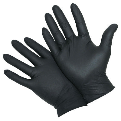 Durable Industrial Grade Nitrile Disposable Gloves, 5 mil, 2X-Large, Black