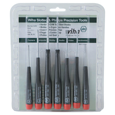 Precision Tool Sets, Phillips; Slotted, 7 Piece
