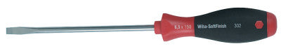SoftFinish Handle Slotted Screwdrivers, 0.157 in, 8.3 in Overall L