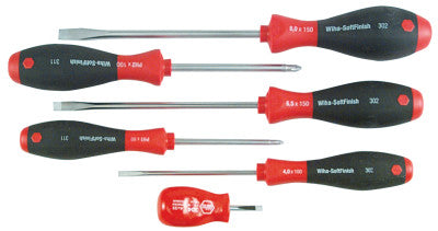 SoftFinish Screwdriver Sets, Phillips; Slotted, 8 Piece