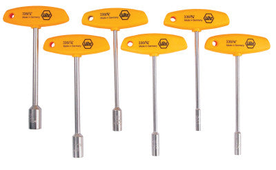 T-Handle Nut Driver Sets, 3/16 in; 1/4 in; 5/16 in; 3/8 in; 7/16 in; 1/2 in
