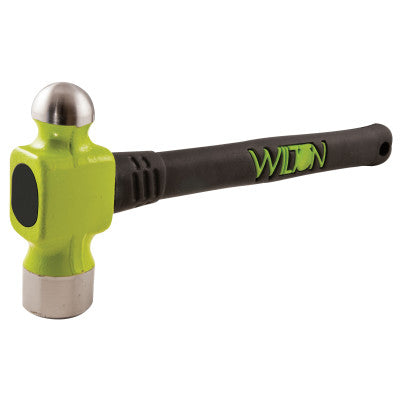 Ball Pein Hammer, Vulcanized Rubber/Steel Handle, Drop Forged Steel 32 oz Head