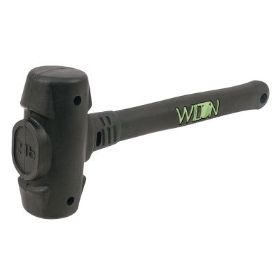 Dead Blow Hammer, 2 lb Head, 14 in Handle, Steel/Vulcanized Rubber, Gray