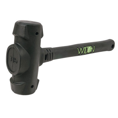 Dead Blow Hammer, 3 lb Head, 14 in Handle, Steel/Vulcanized Rubber, Gray