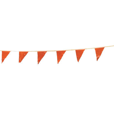 Pennants, Vinyl, 9 in x 12 in, Orange, 100 ft String