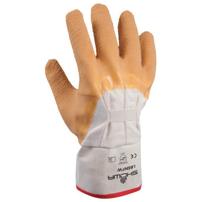 Original Nitty Gritty Palm-Coated Rubber Gloves, Large, White/Yellow