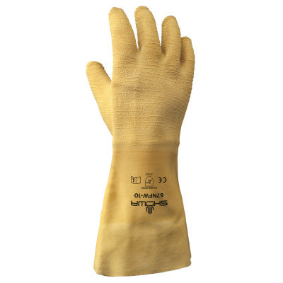 Original Nitty Gritty Rubber-Coated Gloves, Large, Gray/Yellow