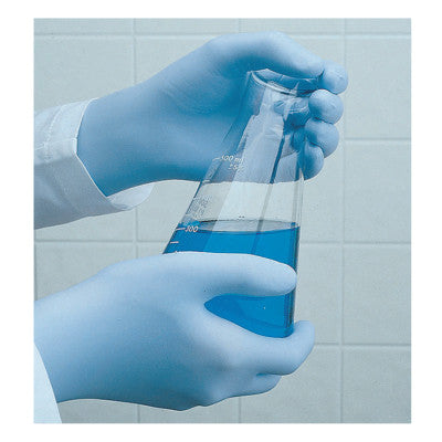 N-Dex Disposable Nitrile Gloves, Rolled Cuff, Small, Blue