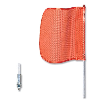 WARNING WHIP8'12" ORANGEFLAGPLAINHEX BASE