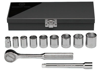 11 Piece Standard Socket Sets, 3/8 in, 6 Point, w/Box