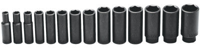 14 Piece Deep Impact Socket Sets, 1/2 in, 6 Point