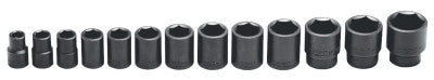 13 Piece Impact Socket Sets, 1/2 in, 6 Point