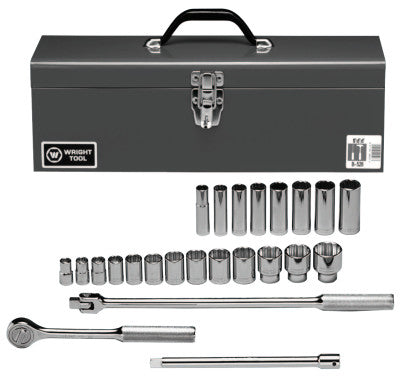 24 Piece Standard & Deep Socket Sets, 1/2 in, 12 Point