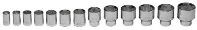 13 Piece Standard Socket Sets, 1/2 in, 8 Point