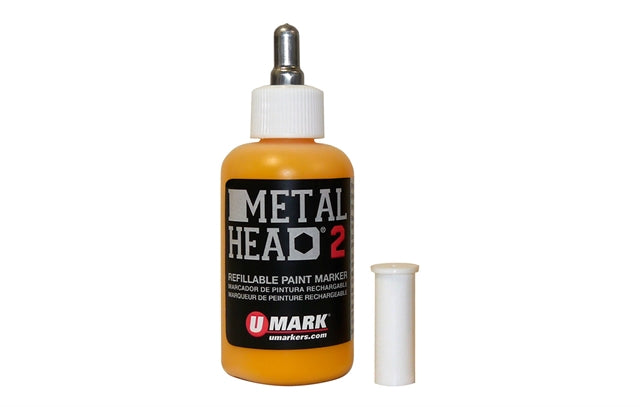 METALHEAD® 2 Refillable Paint Marker w/ HD 2mm Steel Tip, Black, 2oz