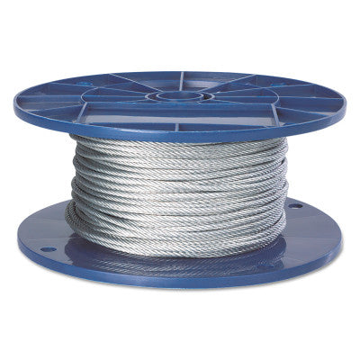 Fiber Core Wire Ropes, 6 Strands, 19 Strands/Wire, 3/8 in, 2,400 lb Load