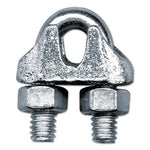 Malleable Wire Rope Clips, 1/2 in, Bright Zinc