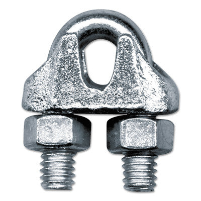 Malleable Wire Rope Clips, 3/16 in, Bright Zinc