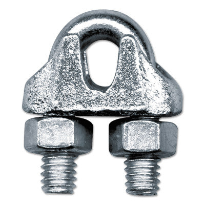 Malleable Wire Rope Clips, 5/8 in, Bright Zinc