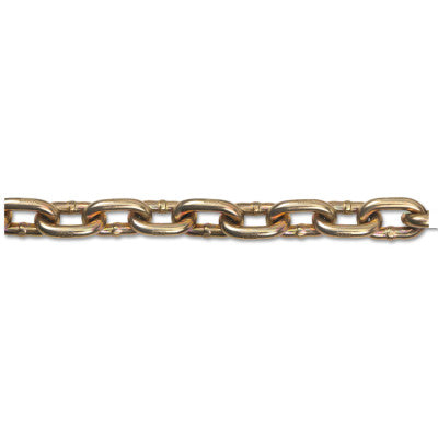 Grade 70 Transport Chains, Size 3/8 in, 400 ft, 6600 lb Limit, Yellow Dichromate