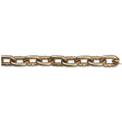 Grade 70 Transport Chain, Size 5/16 in, 275 ft, 4700 lb Limit, Yellow Dichromate