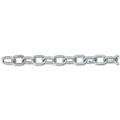 Passing Link Chains, Size 4/0, 100 ft, 600 lb Limit, Bright Zinc