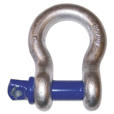Screw Pin Anchor Shackles, 1 1/4 in Opening, 3/4 in Bail, 12,000 lb Load